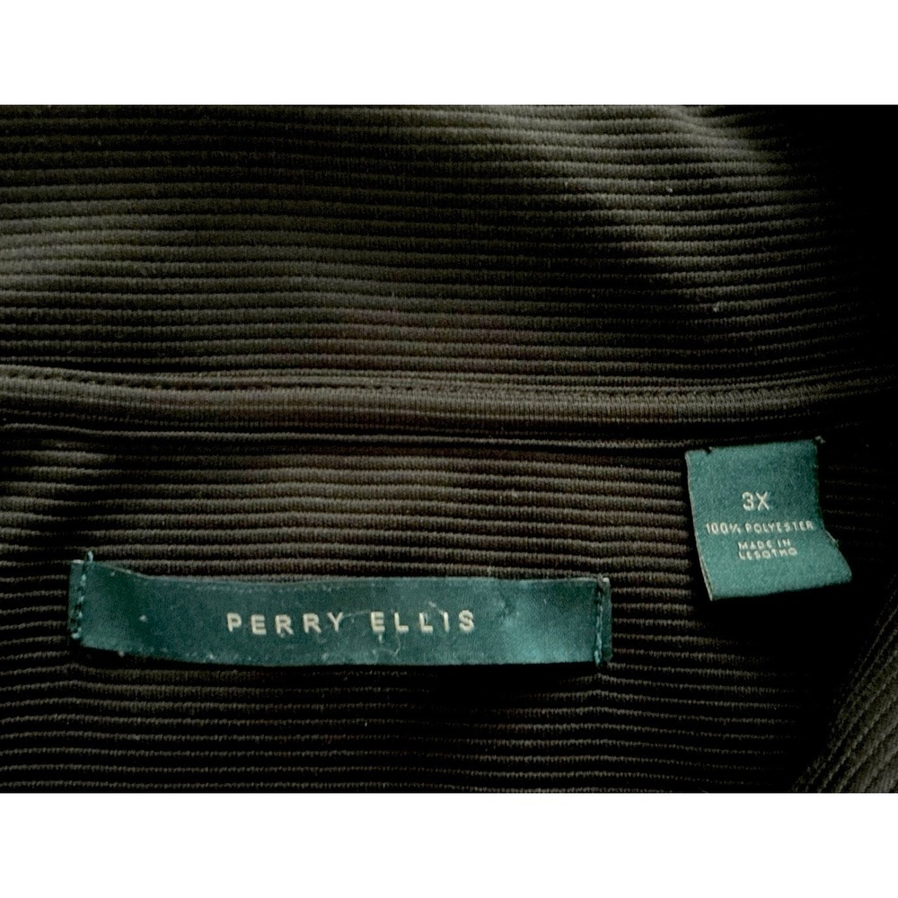 Perry Ellis Mens Black Striped Short Sleeve Polo Size 3XL - Picture 3 of 7